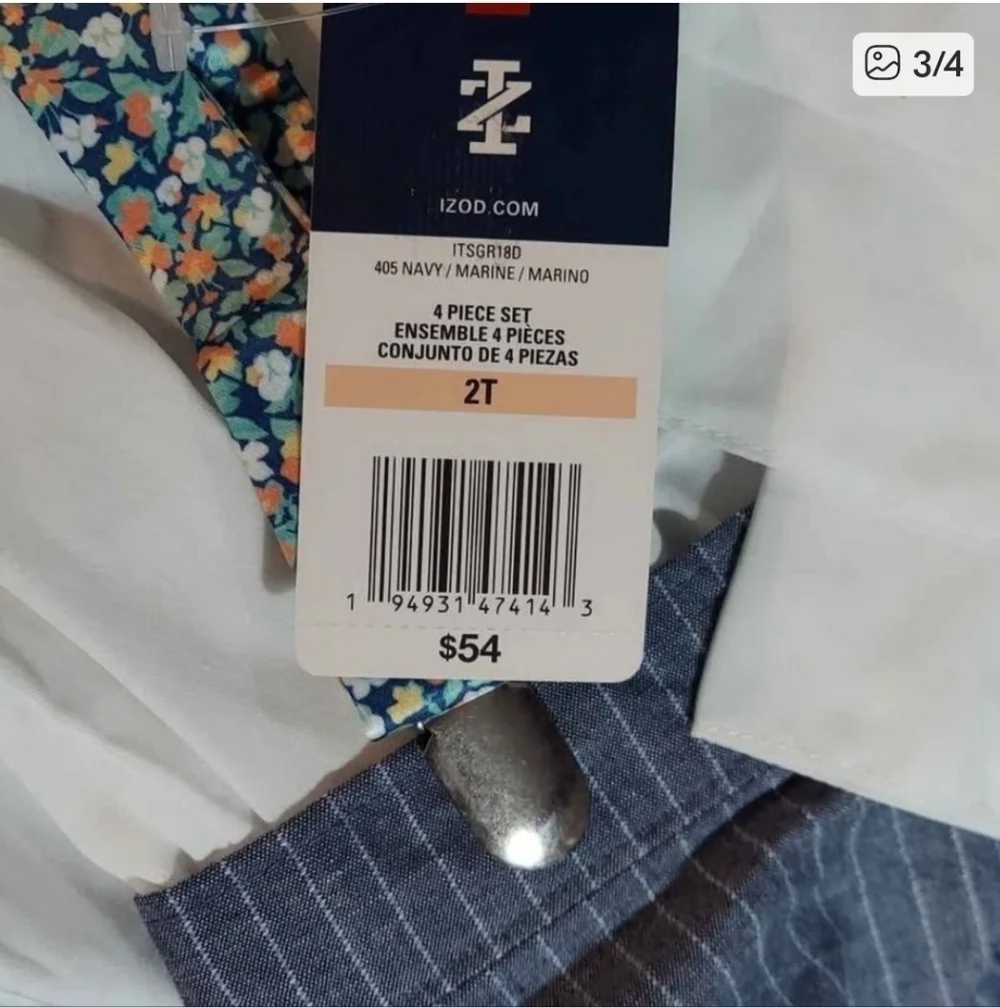 Izod Kids Blue and White Suspenders Set